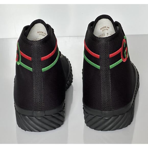 NIB Gucci Fabric Black High-top Sneakers 12.5 US (Gucci 11.5) 703033 Spain main image 6